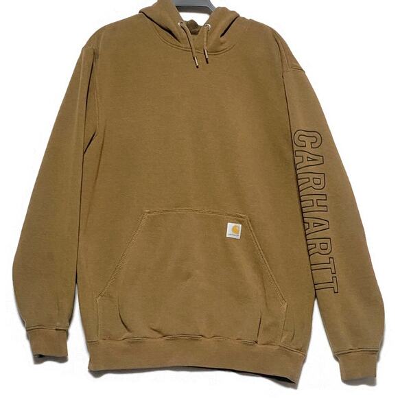 Carhartt Pullover Sweater Hoodie Men's Medium Brown w/Front Pockets Original Fit - Picture 1 of 6
